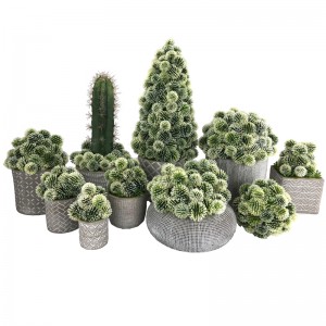 Boule de cactus artificielle dans la décoration succulente de pot décoratif pour la maison ou le bureau